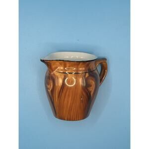 Vintage Union K Faux Wood Porcelain Small Pitcher/Creamer Czechoslovakia